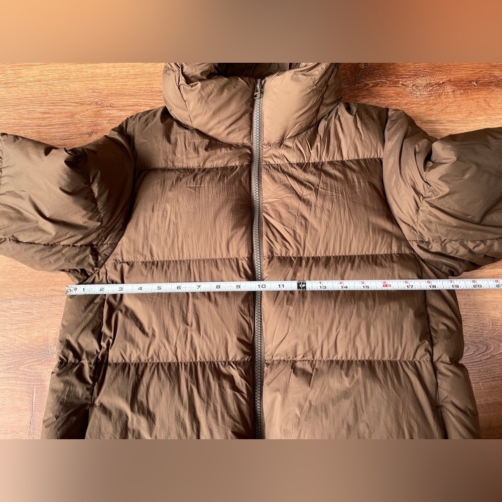 Uniqlo Lightweight Packable Puffer Jacket Down Womens XS Hooded Brown Short - Picture 11 of 12